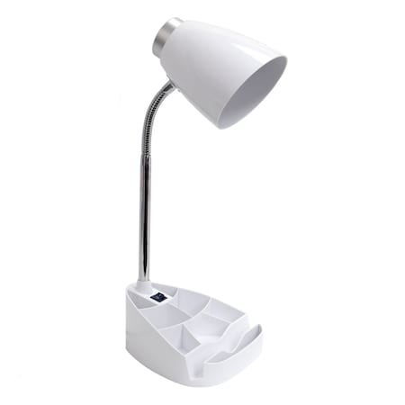 Homeroots 19" White Swing Arm Table Lamp 645897