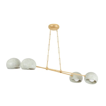 Hudson Valley Lighting Turner 52 in. Chandelier Vintage Gold Leaf/Limewash Plaster 3104-VGL/LWP