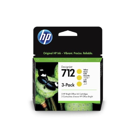 Hp 712 (3ED79A) DesignJet T210, T230, T250, T650 Series Yellow Original Ink Cartridge 3-Pack 3ED79A