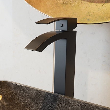 Vigo Duris Single Handle Single-Hole Bathroom Vessel Faucet in Matte Black VG03007MB