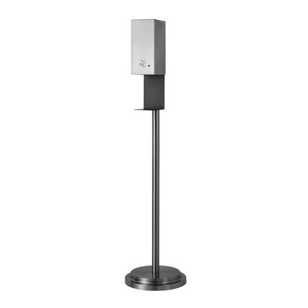 Nova Of California Luxe Floor Stand Touchless Hand Sanitizer Dispenser 54in, Satin Nickel, Powermist 7020545