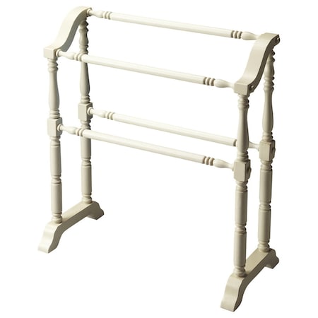 Homeroots Vintage Cottage White Blanket Stand 389635