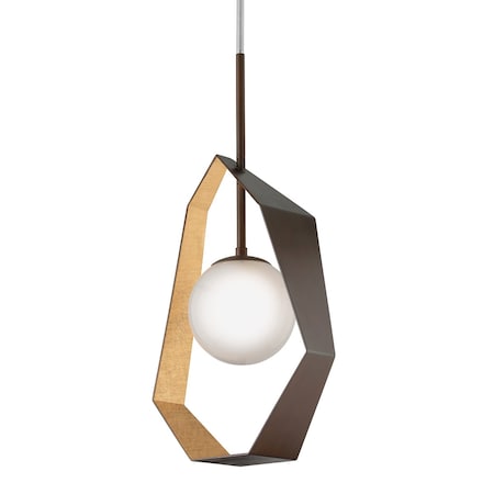 Troy Lighting Origami 1 Light Pendant 9.25 In. Bronze With Gold Leaf F5524-BRZ/GL/SS