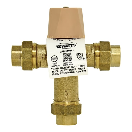 Watts Thermostatic Mixing Valve LFMMVM1-UT .5
