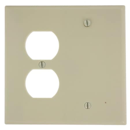 Leviton Combination Wallplate, Midway Size, Gang 2, Ivory 80508-I