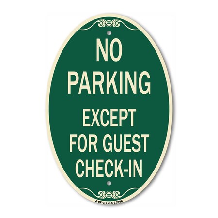 Signmission Parking Reserved for Guests Only, 12 Inch X 18 Inch Architectural Oval, Heavy Gauge Aluminum A-OV-G-1218-23386