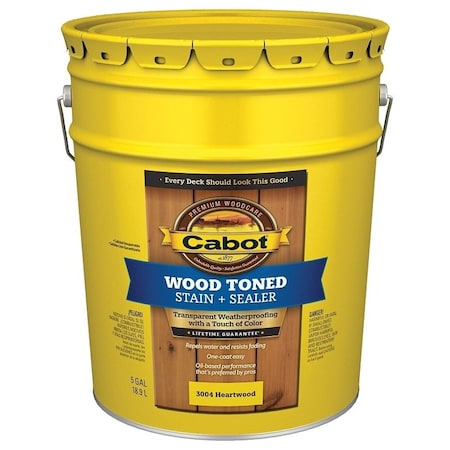 Cabot Cabot 3000 Series 3004 Deck and Siding Stain, Heartwood, 5 gal Can 3004