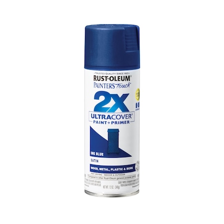 Rust-Oleum Spray Paint, Ink Blue, Satin, Solvent, 12 oz 334093