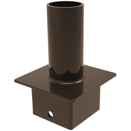 Keystone Pole Mount Single 2 3/8" Tenon, Top Mount Vertical for 4" Square Pole, Bronze KT-PMTT-4SQ-SV