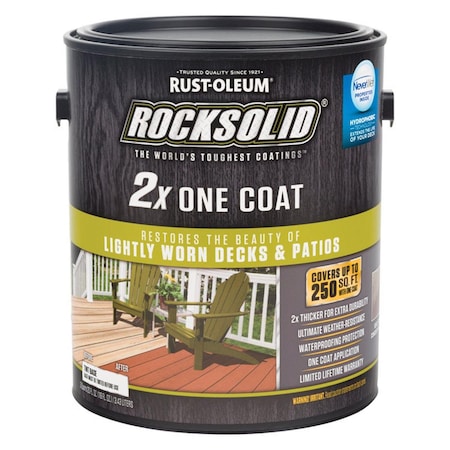 Rocksolid 1 gal RustOleum 2X Solid Color WaterBased Deck Resurfacer Gray Tintable, 2PK 1694645