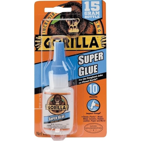 Gorilla Glue Super Glue, Liquid, Irritating, Straw/White Water, 15 g Bottle 7805009