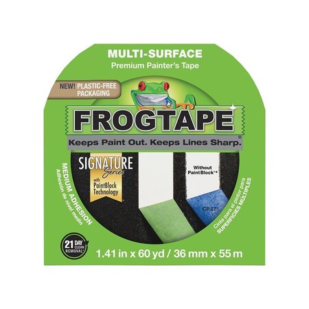 Frogtape 1358465 Painting Tape, 60 yd L, 1.41 in W, 5.7 mil Thick, Green 243161