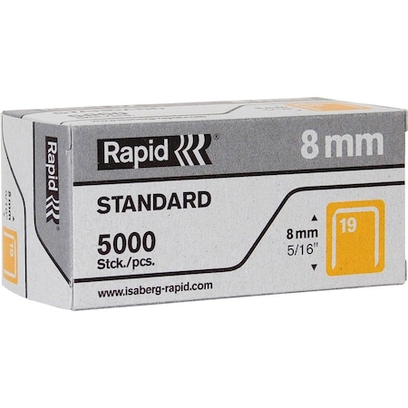 Rapid Staples 19, FineWire, Stndrd, 5/16", PK5000 23391500