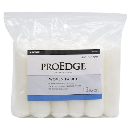 Linzer Mini Roller, 3/4 in Thick Nap, 6-1/2 in L, White, 12PK MR 108-12-0650