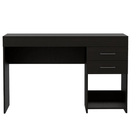 Homeroots 47" Black Computer Desk With Two Drawers 403780