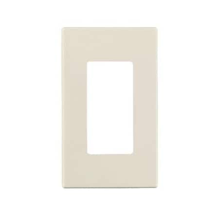 Leviton Decora Wallplate, Screwless, Standard Size, Gang 1, Light Almond 80301-ST