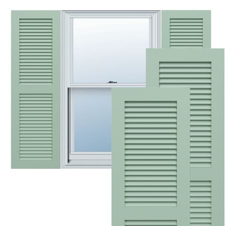 Ekena Millwork True Fit PVC, Two Equal Louver Shutters, Seaglass, 15W x 43H, PR TFP101LVF15X043SG