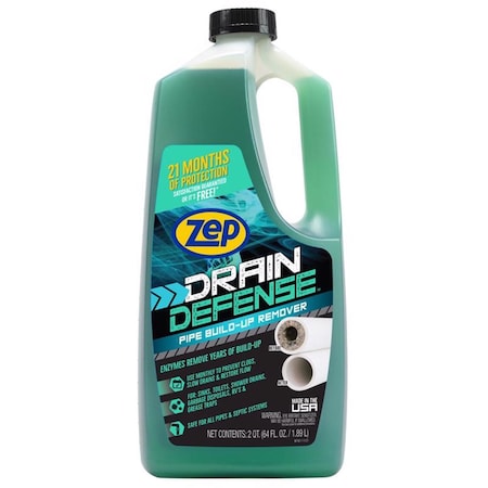 Zep Drain Defense Liquid Build-Up Remover 64 oz ZLDC644