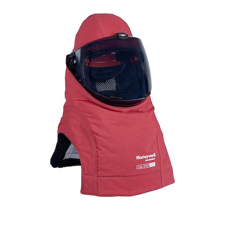 Salisbury Arc Flash Hood, 4 PPE CAT, 100 cal/sq cm, Polyphenyl Ether Window, Gray/Red, Universal FH100PRG-C-PP