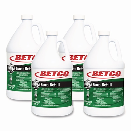 Betco Sure Bet II Foaming Disinfectant, Citrus Scent, 1 gal Bottle, 4PK 3140400