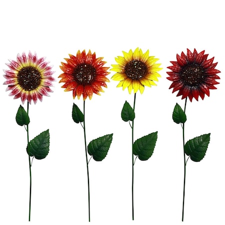 Alpine Assorted Metal 34 in. H Sunflower Outdoor Garden Stake QEL818A