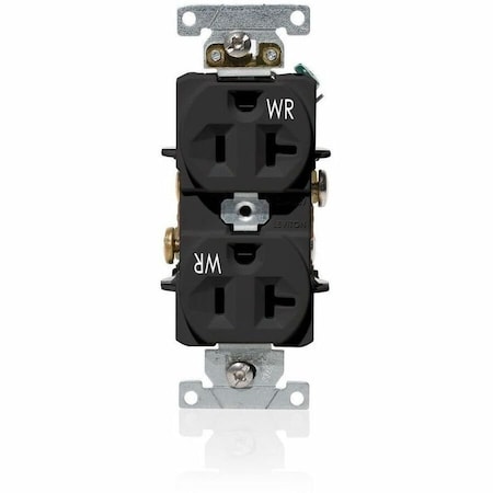 Leviton Plugs&Rcptcls, 20A, 125VAC, Blk, PBT, PK1 WBR20-E