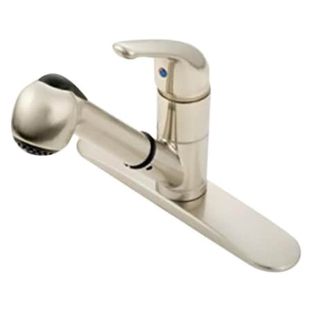 American Brass Metal PullOut Kitchen Faucet, Nickel AMBSL1000N-A