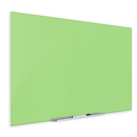 Fab Glass And Mirror Magnetic Dry Erase Glass Board, Green Frameless Surface Glass Board with Eased Corners - Includ GBZ36x60-SB602