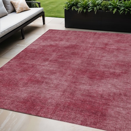 Homeroots 5' X 8' Red Washable Indoor Outdoor Area Rug 598813