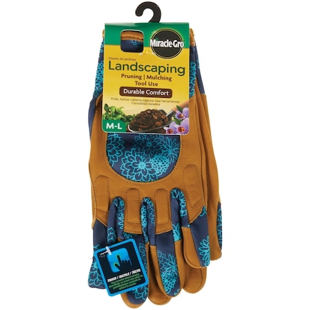 Miracle-Gro Womens Leather Durable Comfort Landscaping Gloves Medium/Large MG86213/WML