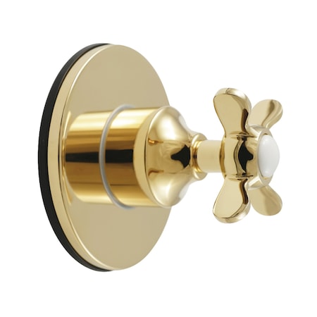 Kingston Brass Single-Handle Six-Way Diverter Valve with Round Trim Kit, Polished Brass KS4032BEX