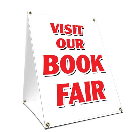 Signmission Visit Our Book Fair, 36 Inch x 24 Inch A-frame Yard Sign, Plastic Sign SBC-2436-Visit Our Book Fair