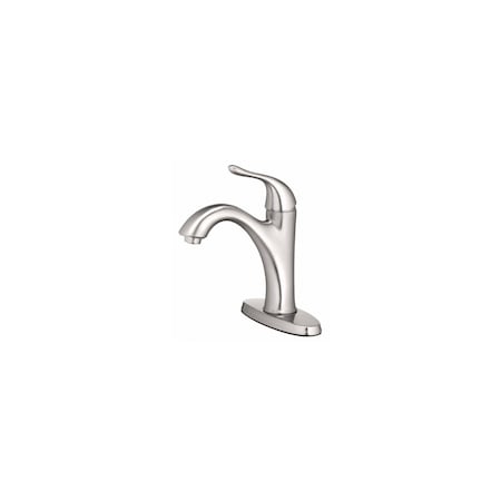Homepointe Lavatory Faucet With Plastic Pop-Up, Single Lever, Brushed Nickel 242095