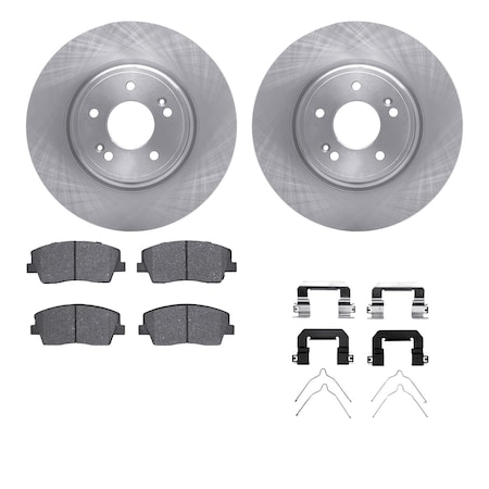Dynamic Friction Co DFC Brake Rotor with 5000 Brake Pads and Hardware Kit 6512-21196
