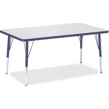 Jonti-Craft Berries Rectangle Activity Table, 30 in. x 48 in., E-height, Freckled Gray/Navy/Gray 6473JCE112