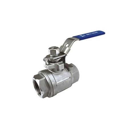 Zoro Select 2" FNPT Stainless Steel Ball Valve Inline 06Q201N04020