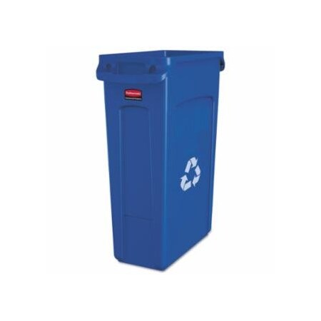 Rubbermaid Commercial Slim Jim Recycling Containers, 23 gal, Plastic, Blue, 4PK 640-FG354007BLUE