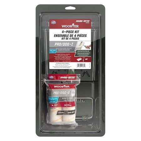 Wooster 4-1/2" x 3/8" Nap Jumbo-Koter Pro/Doo-Z Roller Cover and Frame Kit RR393