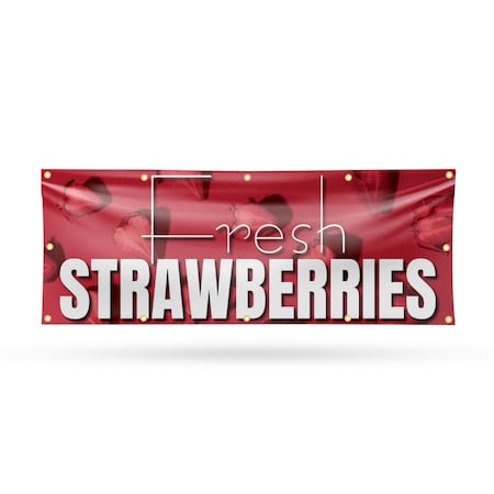 Signmission Fresh Strawberries, 48 Inch x 120 Inch, Vinyl Banner B-120-30659