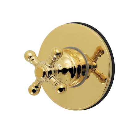 Kingston Brass Single-Handle Six-Way Diverter Valve with Round Trim Kit, Polished Brass KS4032BX