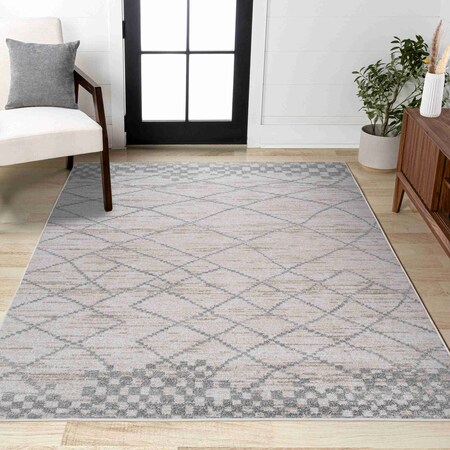 Jonathan Y Asilah Moroccan Modern Diamond Light Gray 3 ft. x 5 ft. Area Rug MOH300A-3