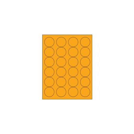Bubblefast 1 2/3'' Fluorescent Red Circle Laser Labels-24 Labels per Sheet BFLL196OR