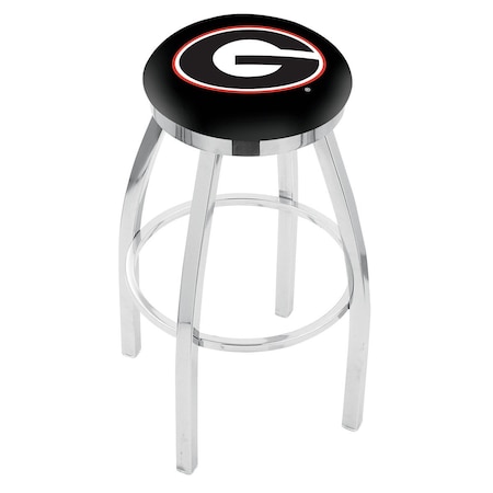Holland Bar Stool Co 30" Chrome Georgia "G" Swivel Bar Stool, Accent Ring L8C2C30GA-G