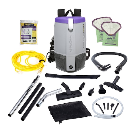 Proteam Super Coach Pro 6, 6 qt. Backpack Vacuum w/ Pest Management Tool Kit 107371