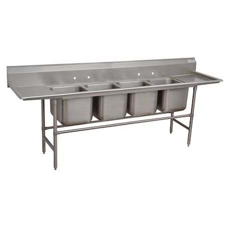 Advance Tabco Regaline Sink 4-compartment with left & right-hand drainboards 94-84-80-24RL
