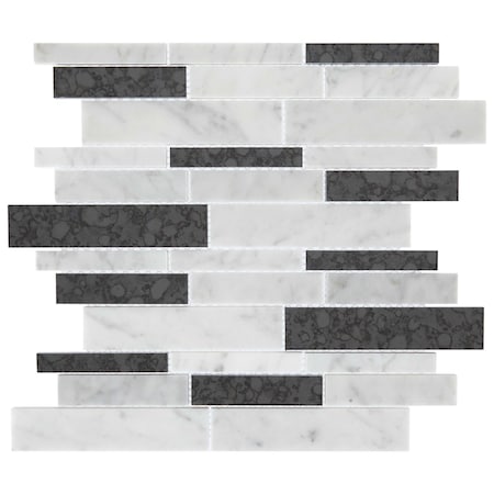 Daltile Lavaliere Natural Stone Linear Random Mosaic, 9.80 Sqft per Carton, 10PK LV20RNDLNRMS1L