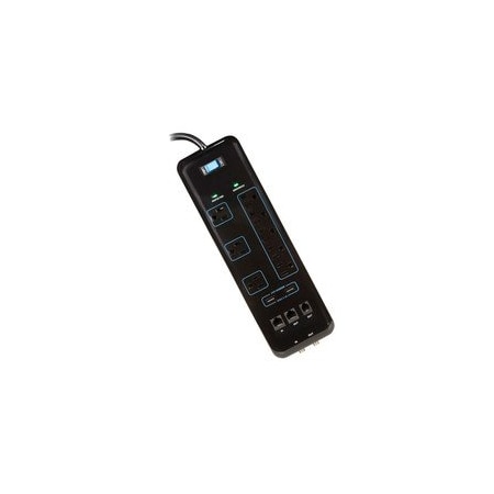Cable Wholesale 8-Outlet surge protector, 3600 Joule. 2 USB ports. 2.1A total. 5 grounded outlets and 3 51W1-31806