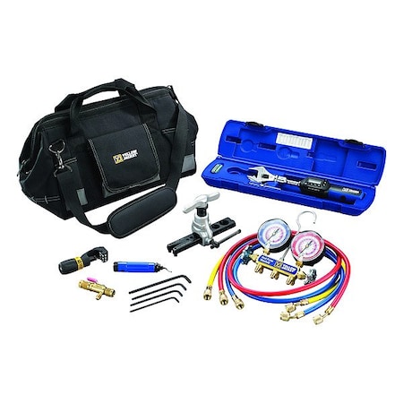 Yellow Jacket Mini-Split Kit, 1 Valves, 3 1/8 in Gauge 60993