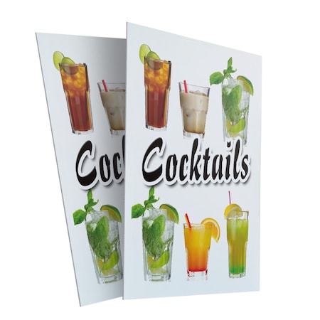 Signmission Cocktails, Plastic Signs Only 24 Inch x 36 Inch, Corrugated Plastic, 2PK CSB-2436-2PACK-Cocktails