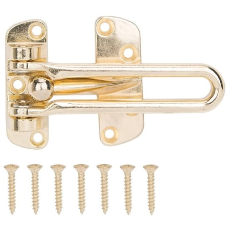 Prosource Security Door Guard, 4-1/8 in L, 2-1/2 in W, Zinc Die-Cast, Brass 20546BSB-PS